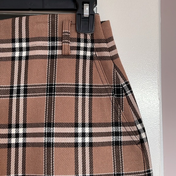 NWT Sandro Paris Sunset Tartan Plaid Camel Mini Skirt - Picture 7 of 8